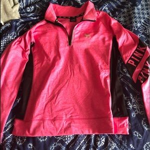 PINK quarter zip athletic sweatshirt